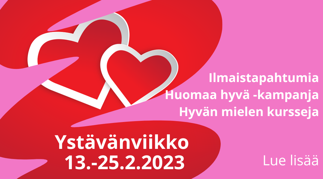 Kuopion kansalaisopisto. Valkoisia sydämiä punaisella taustalla. Kuvituskuva.