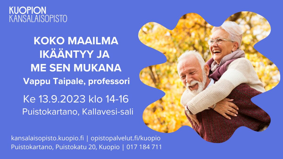 Ke 13.9.2023 Vappu Taipaleen luento ikääntymisestä – etäkatsomo Puistokartanossa