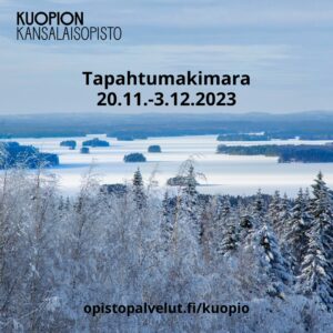 Kuopion kansalaisopisto. Tapahtumakimara 20.11.-3.12.2023. Kuvituskuva.