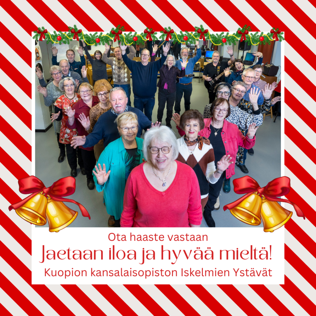 Kuvituskuva: Kuopion kansalaisopisto jouluhaaste. Kuvassa Kuopion kansalaisopiston kuoro Iskelmien Ystävät.