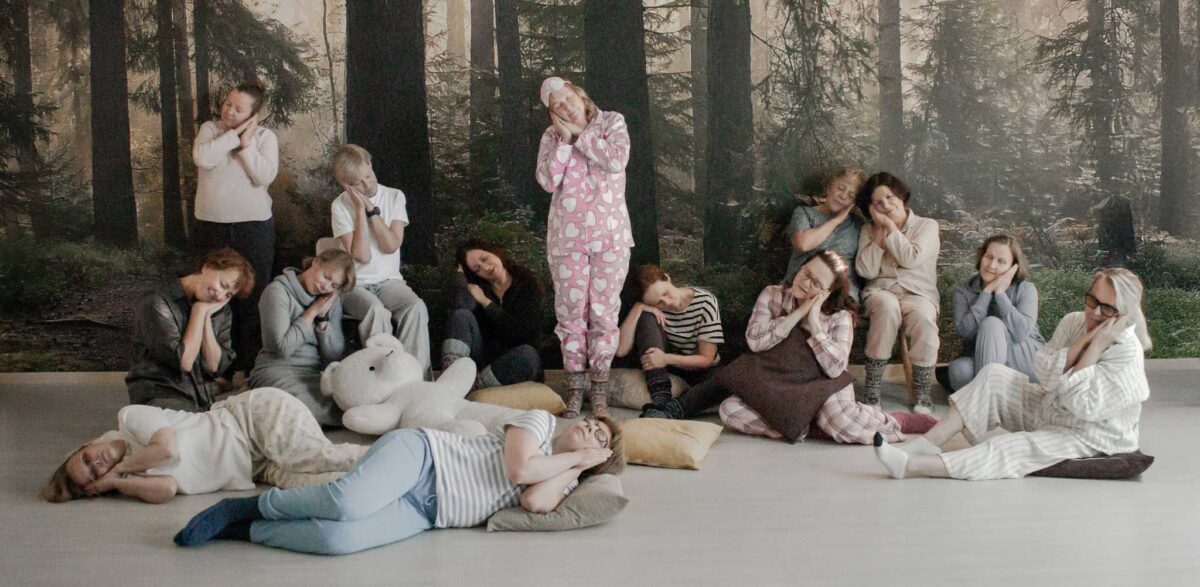 Kuopion kansalaisopisto. Pikantti-kuoro. Tunnuskuva konsertille Tuutulauluja uupuneille. Kuvituskuva.