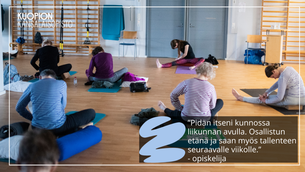 Kuopion kansalaisopisto. Liikunta- ja hyvinvointikurssit. Kuvituskuva.