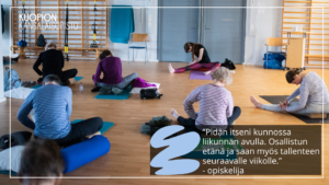 Kuopion kansalaisopisto. Liikunta- ja hyvinvointikurssit. Kuvituskuva.