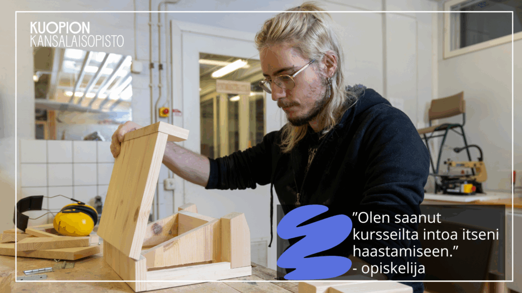 Kuopion kansalaisopisto. Juankoski tammikuu 2026 kurssit. Kuvituskuva.
