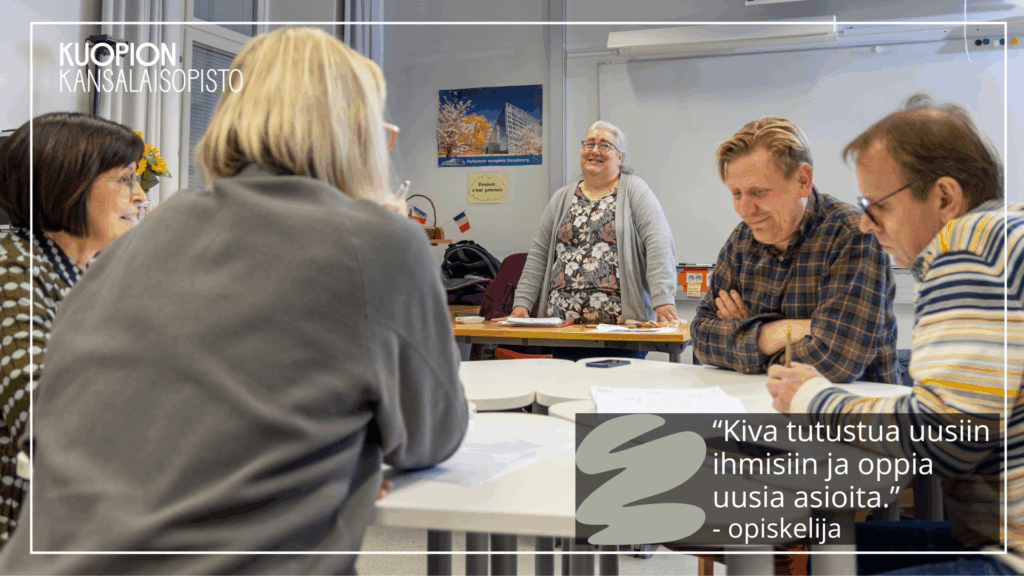 Kuopion kansalaisopisto. Nilsiä tammikuu 2026 kurssit. Kuvituskuva.