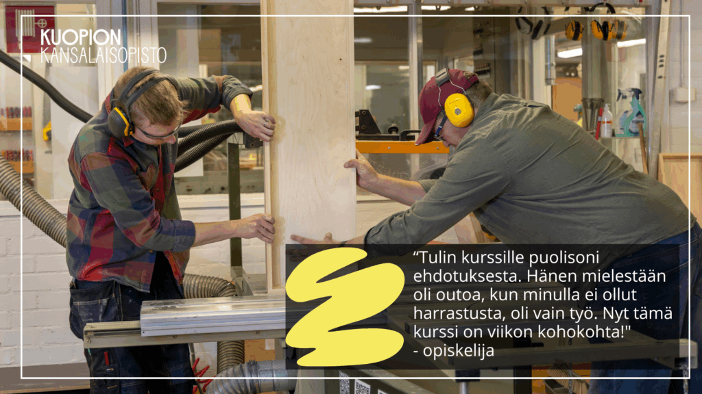 Kuopion kansalaisopisto. Rautavaara tammikuu 2026 kurssit. Kuvituskuva.