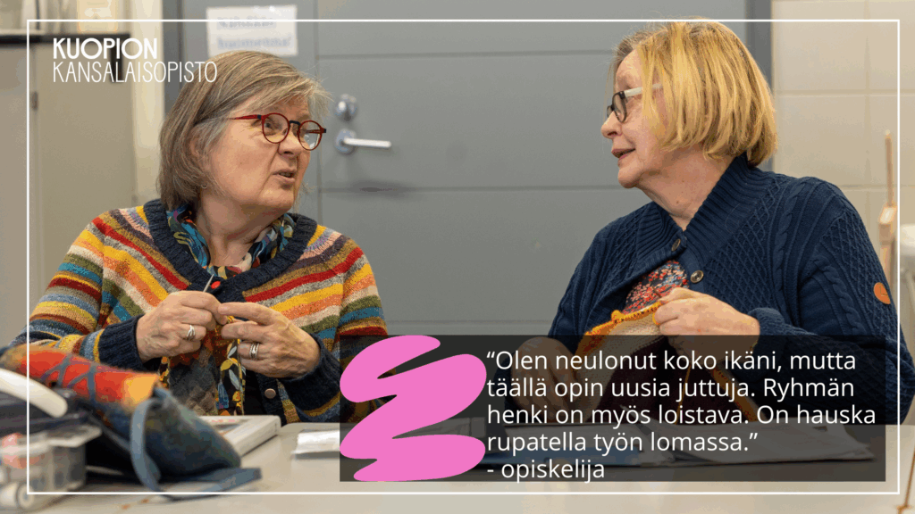 Kuopion kansalaisopisto. Vehmersalmi tammikuu 2026 kurssit. Kuvituskuva.
