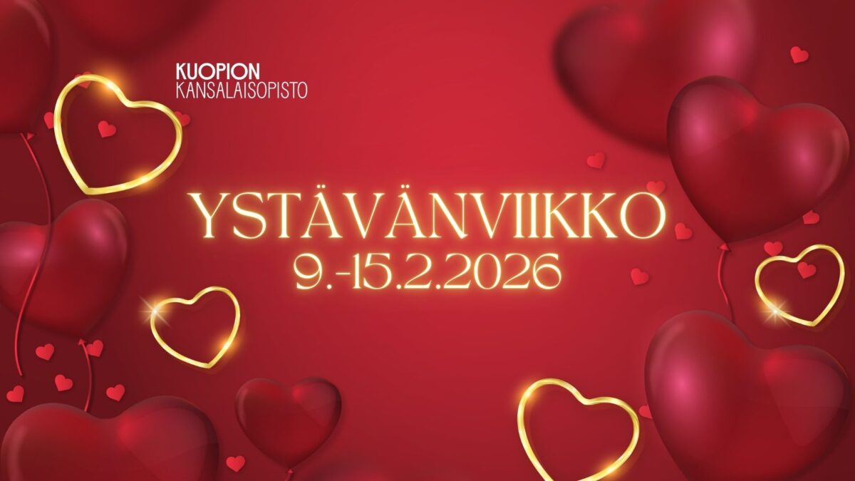 Kuopion kansalaisopisto. Ystävänviikon kurssit ja tapahtumat verkkokaupassa. Kuvituskuva.