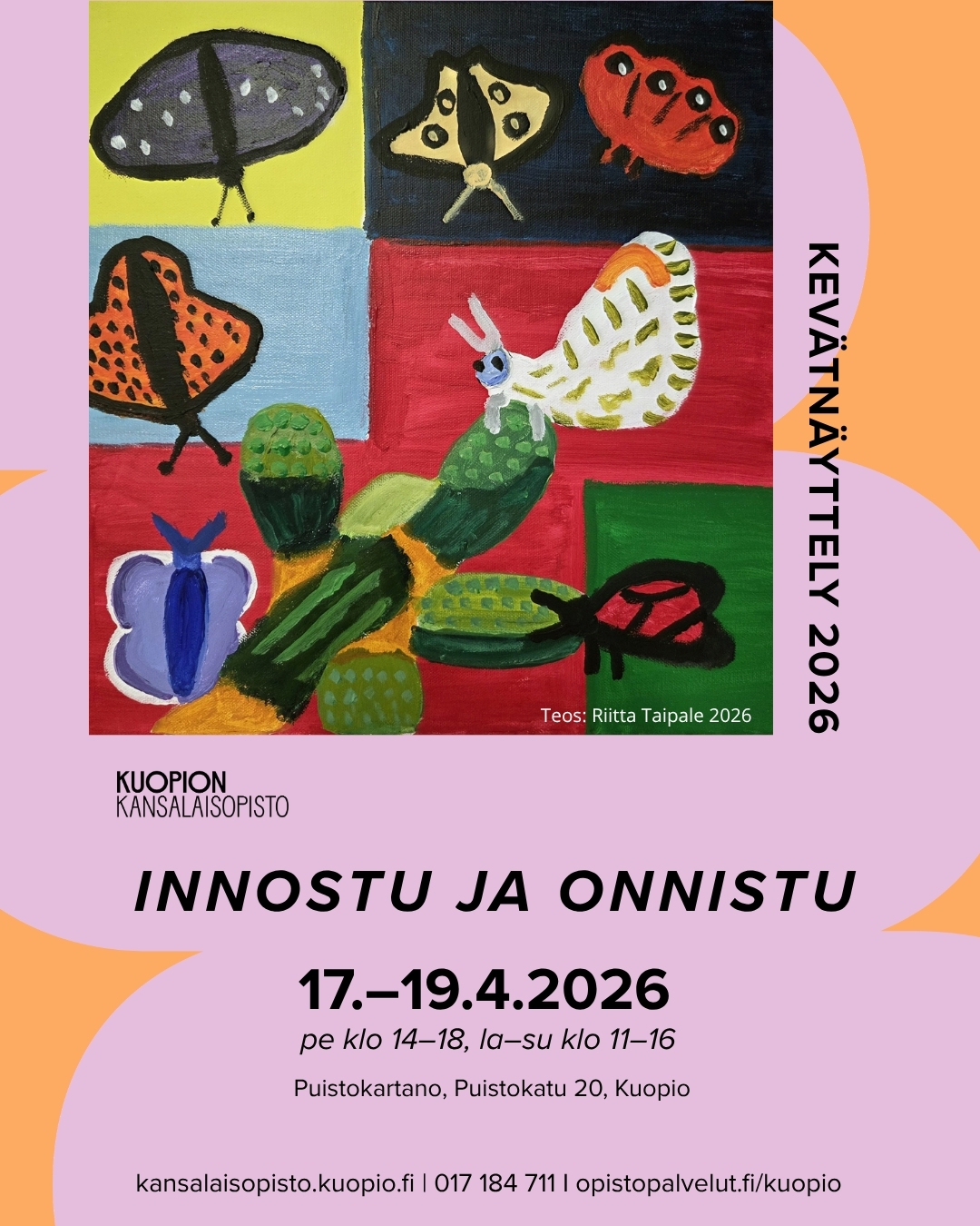 Kuopion kansalaisopisto. Kevätnäyttely 2026. Kuvituskuva.