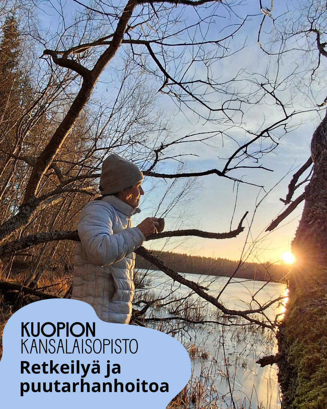 Kuopion kansalaisopisto. Retkeilyä ja puutarhanhoitoa. Kuvituskuva.