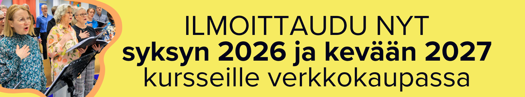 Ilmoittaudu lukuvuodelle 2026-2027 Kuopion kansalaisopisto. Ilmoittaudu nyt syksyn 2026 ja kevään 2027 kursseille verkkokaupassa. Kuvituskuva.