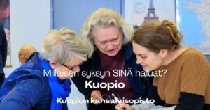 Kuopion kansalaisopisto. Syyskuun kurssit. Kuopio. Kuvituskuva.