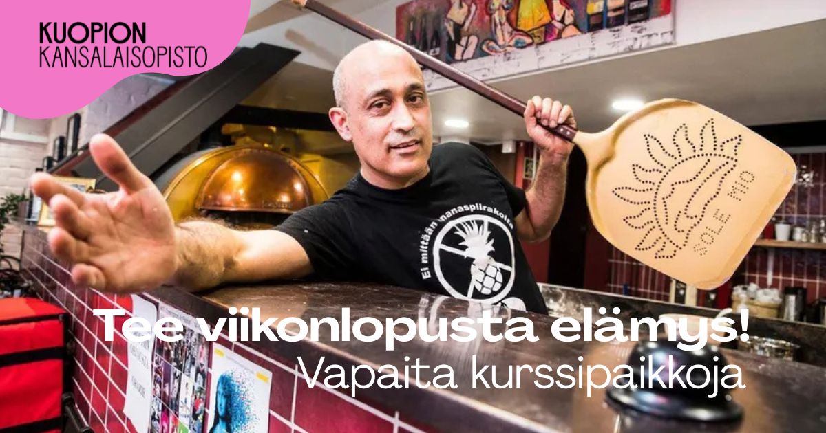 Kuopion kanslaisopisto Viikonloppukursseja 11.-13.9.2026. Kuvituskuva.
