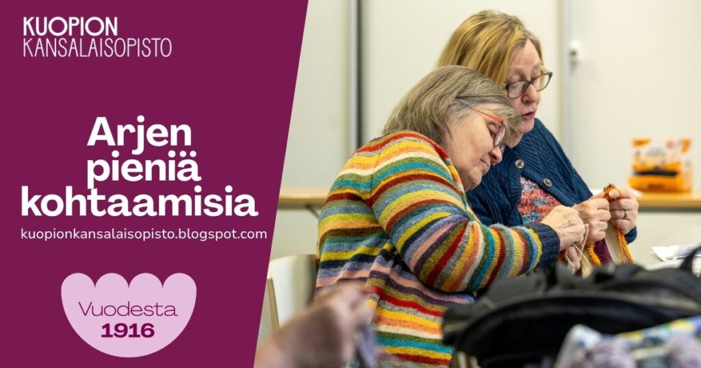 Kuopion kansalaisopisto. Arjen pieniä kohtaamisia. Kuvituskuva.