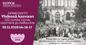 Kuopion kansalaisopisto. Juhlitaan 110-vuotista taivalta. Kuvituskuva.