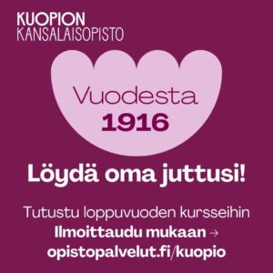 Kuopion kansalaisopisto. Marras-joulukuun 2026 kurssit. Kuvituskuva.